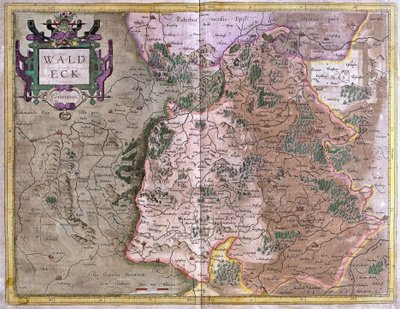 Waldeck (Hessen), Duitsland (gravure) door Gerardus Mercator