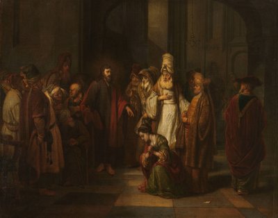 Christus en de overspelige vrouw door Gerbrand van den Eeckhout