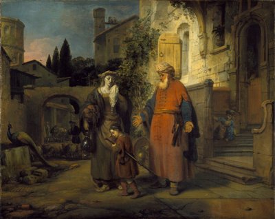 De verdrijving van Hagar en Ismaël, 1666 door Gerbrand van den Eeckhout