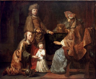 De jonge Samuel gebracht door Hannah naar Eli, vroege 1660s door Gerbrand van den Eeckhout