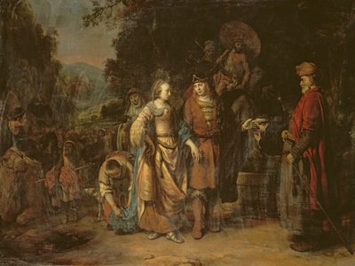 Isaac en Rebecca bij de Bron van Lahai-roi door Gerbrandt van den Eeckhout