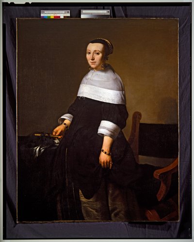 Portret van zijn vrouw door Gerbrandt van den Eeckhout