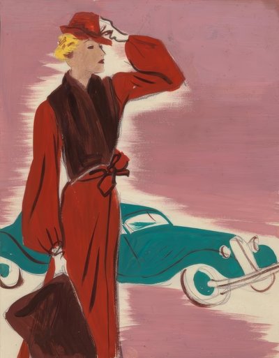 Damesmode 1930s, Jurk met Stola door Gerd Hartung