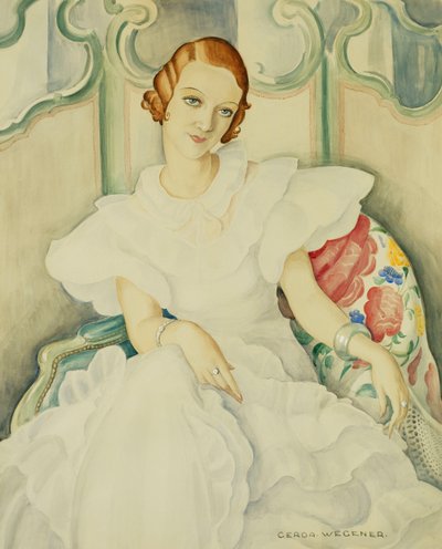 Portret van een Dame, halve lengte door Gerda Marie Frederike Wegener