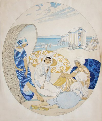 Praten op het Deense strand door Gerda Wegener