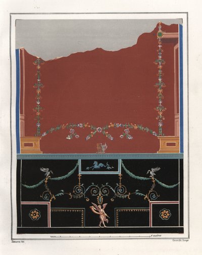 Muurschildering uit een atrium in het Huis van Tryptolemus door Geremia Discanno