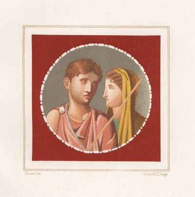 Portret van een man en vrouw uit een onbekend huis in Pompeii door Geremia Discanno