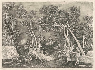 Nimfen in een Landschap door Gerhard Janssen