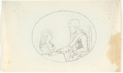 Kroonprins Frederik met de kroonprins (Chr. VIII) door Gerhard Ludvig Lahde