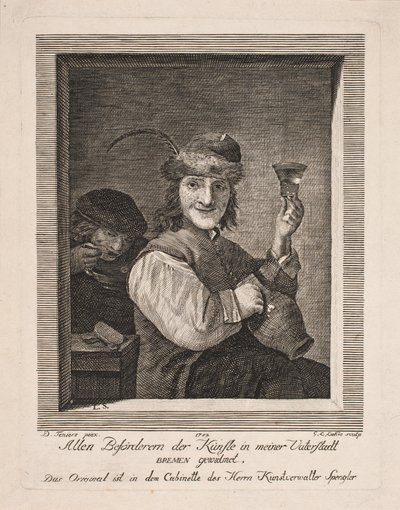 Boer met kan en glas door Gerhard Ludvig Lahde