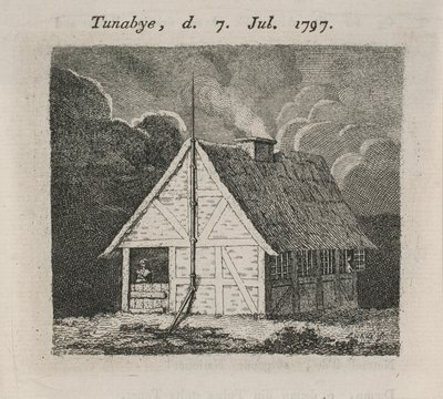 Huis met bliksemafleider door Gerhard Ludvig Lahde