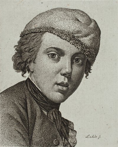 Jens Juel, naar Juels zelfportret uit 1767 door Gerhard Ludvig Lahde