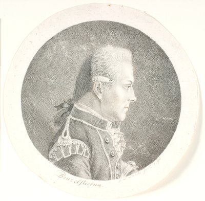 Portret van Lars Benzelstjerne, Zweedse zeeofficier (1759-1808). Borstbeeld. Profiel naar rechts door Gerhard Ludvig Lahde