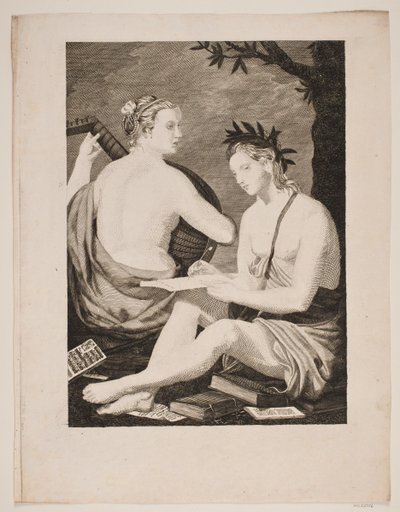 Terpsichore en Kalliope door Gerhard Ludvig Lahde