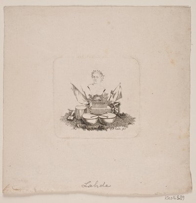 Vignet met buste van Sophron door Gerhard Ludvig Lahde