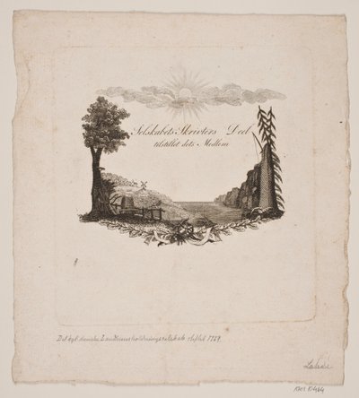 Vignet voor de Koninklijke Deense Landbouwvereniging door Gerhard Ludvig Lahde