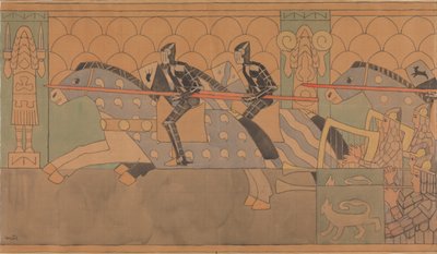 Folkloretekening, 1895-1898 door Gerhard Munthe