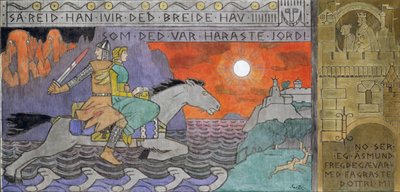 Asmund en de Prinses rijden naar Huis door Gerhard Peter Frantz Vilhelm Munthe