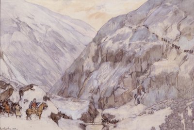Koning Sverre bij Vårstien (Drivdalen) door Gerhard Peter Frantz Vilhelm Munthe