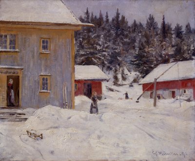 De binnenplaats van boerderij Valler door Gerhard Peter Frantz Vilhelm Munthe
