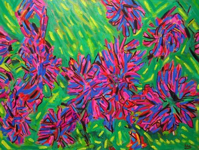 Abstracte denkbeeldige bloemen door Gerhardt Isringhaus