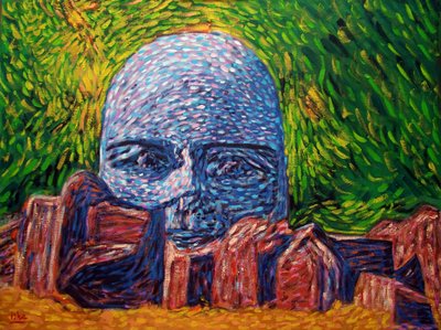Olmec Hoofd met Rotsen, 2022 door Gerhardt Isringhaus