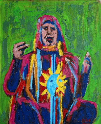 Sjamaan ii 1, 2019 (olieverf op doek) door Gerhardt Isringhaus