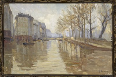 Le quai Montebello (overstromingen van 1910) door Germain Eugene Bonneton