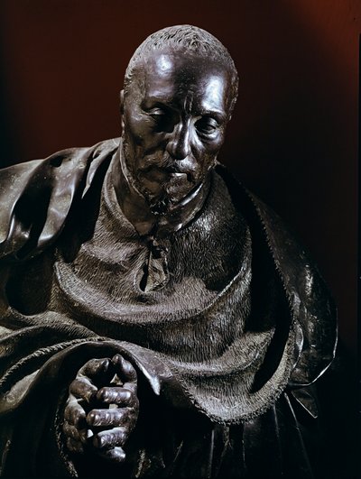 Kardinaal Rene de Birague (detail van de bronzen sculptuur) door Germain Pilon