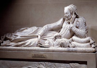 Grafmonument: Graf met afbeelding van Jeanne Valentine Balbiani (1518-1572), vrouw van kardinaal Rene de Birague (1506-1583), kanselier van Frankrijk door Germain Pilon