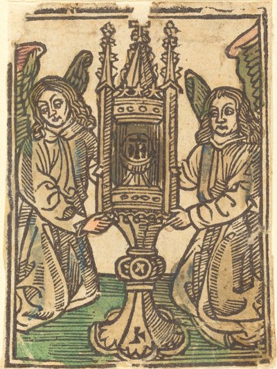 Een Monstrans Gehouden door Twee Engelen door German 15th Century