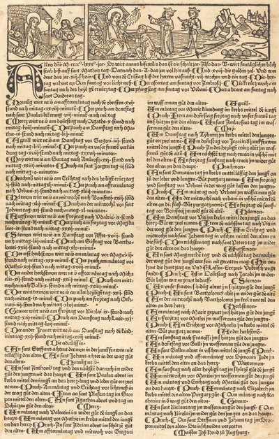 Kalender met de Geboorte en Aanbidding door German 15th Century