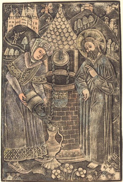 Christus en de Vrouw van Samaria door German 15th Century