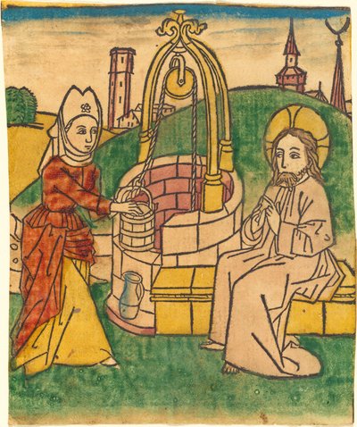 Christus en de Vrouw van Samaria door German 15th Century