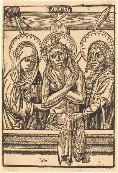 Christus tussen Maria en Johannes door German 15th Century