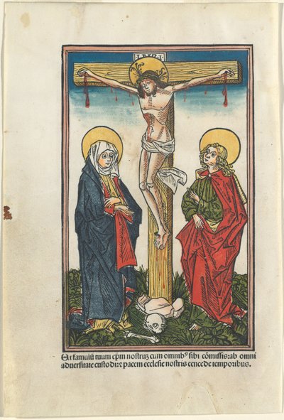 Christus aan het Kruis met de Maagd en Sint Johannes door German 15th Century