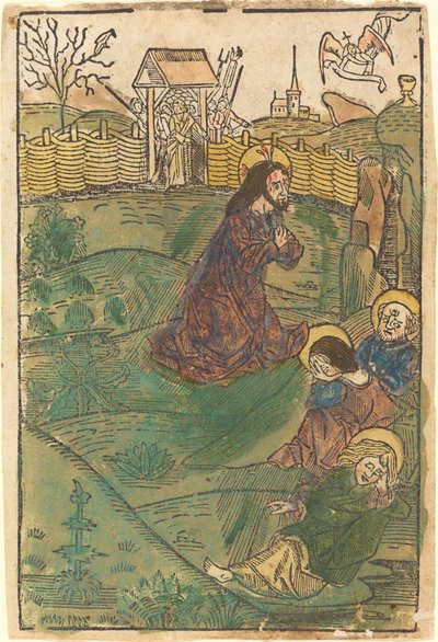 Christus op de Olijfberg door German 15th Century
