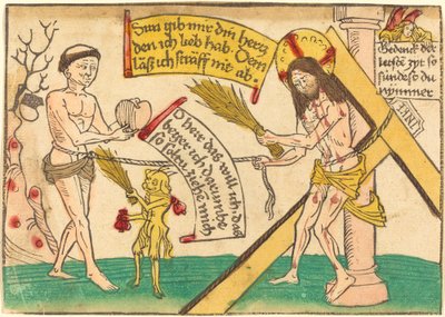 Jezus Trekt de Gelovigen naar het Hart door German 15th Century