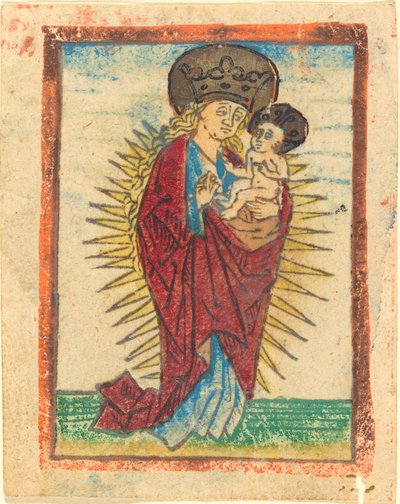 Madonna en Kind in een Glorie door German 15th Century