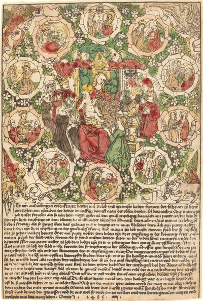 Madonna met de Rozenkrans door German 15th Century