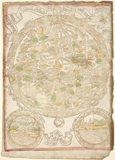 Kaart van de Wereld door German 15th Century