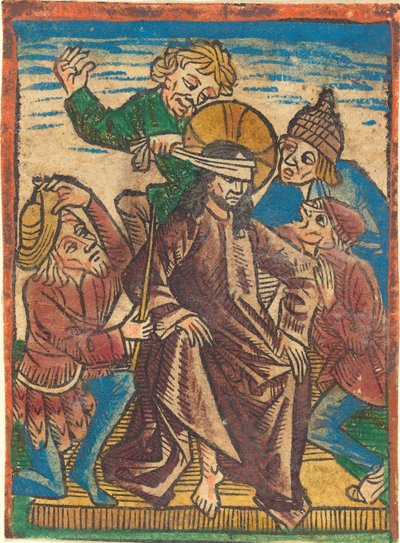 De bespotting van Christus door German 15th Century