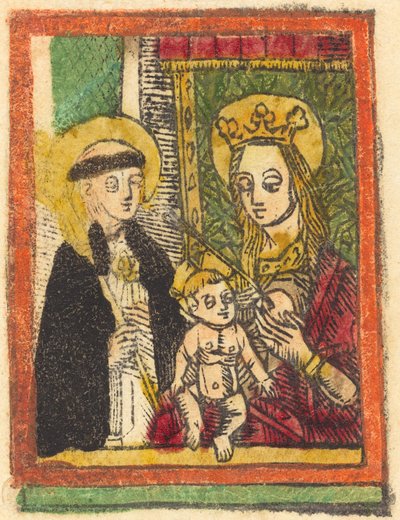 Sint Bernardus met de Madonna en Kind door German 15th Century