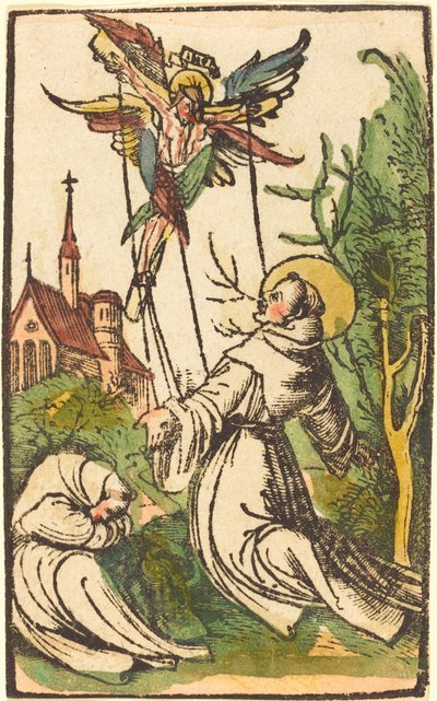 Sint Franciscus ontvangt de stigmata door German 15th Century