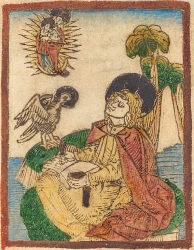Sint Johannes op het eiland Patmos door German 15th Century
