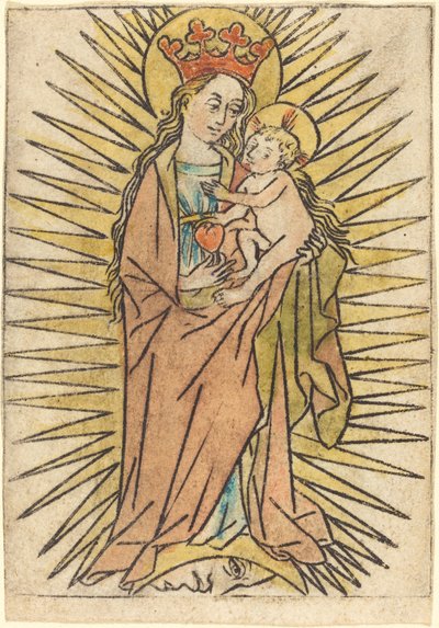 De Madonna en Kind met een Peer door German 15th Century