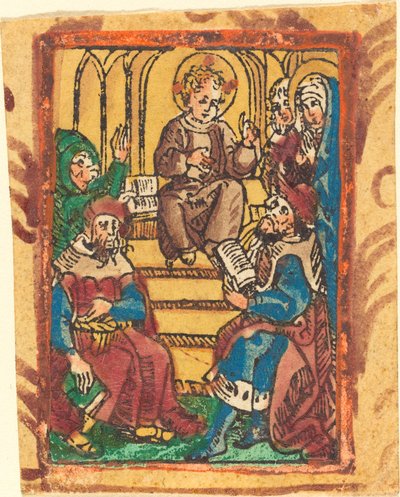 De Twaalfjarige Jezus in de Tempel door German 15th Century