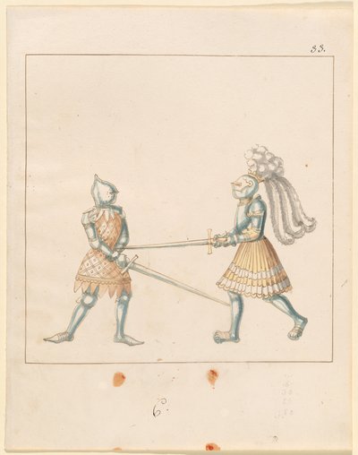 Freydal, Het Boek van Toernooien en Jousts van Keizer Maximiliaan I: Gevechten te Voet (Jousts)(Volume III): Plaat 163 door German 16th Century