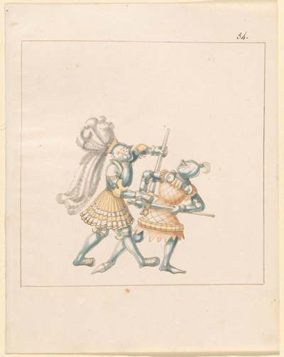 Freydal, Het Boek van Toernooien en Tornooien van Keizer Maximiliaan I: Gevechten te Voet (Toernooien)(Deel III): Plaat 164 door German 16th Century