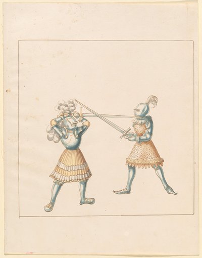 Freydal, Het boek van steekspelen en toernooien van keizer Maximiliaan I: Gevechten te voet (Steekspelen)(Deel III): Plaat 162 door German 16th Century